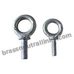 Brass Plated Plain Eye Bolts with Nuts, Pack of 2, Screw Eye Hook or Eyelet  Screw for Bail Pulls & Some Other Furniture